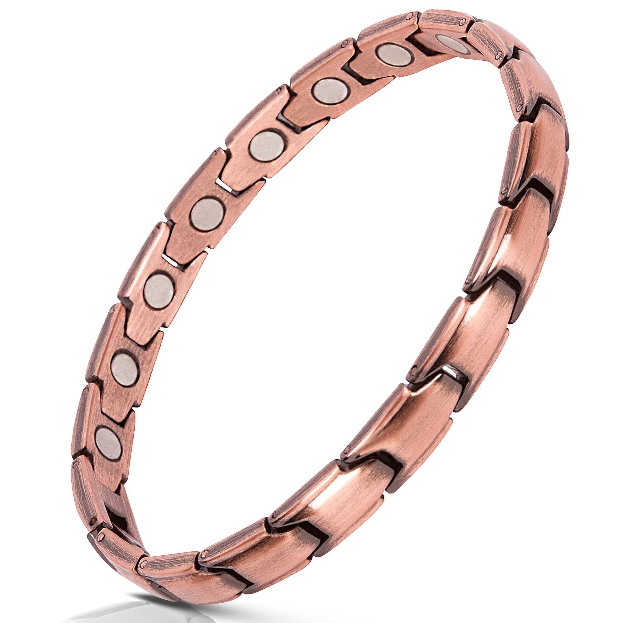 Elegant Adjustable Copper Magnetic Bracelet for Women - Sizing Tool Included for Perfect Fit | Pain Relief & Improved Circulation | Ideal for Daily Wear, Yoga & Wellness Lifestyle