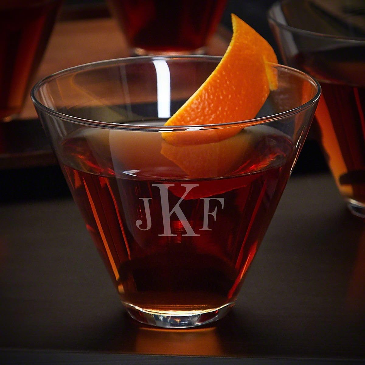Personalized Stemless Martini Glasses Set of 4 - Engraved Cocktail Glasses for Wedding, Anniversary & Housewarming Gifts - Perfect for Parties, Home Bar & Entertaining