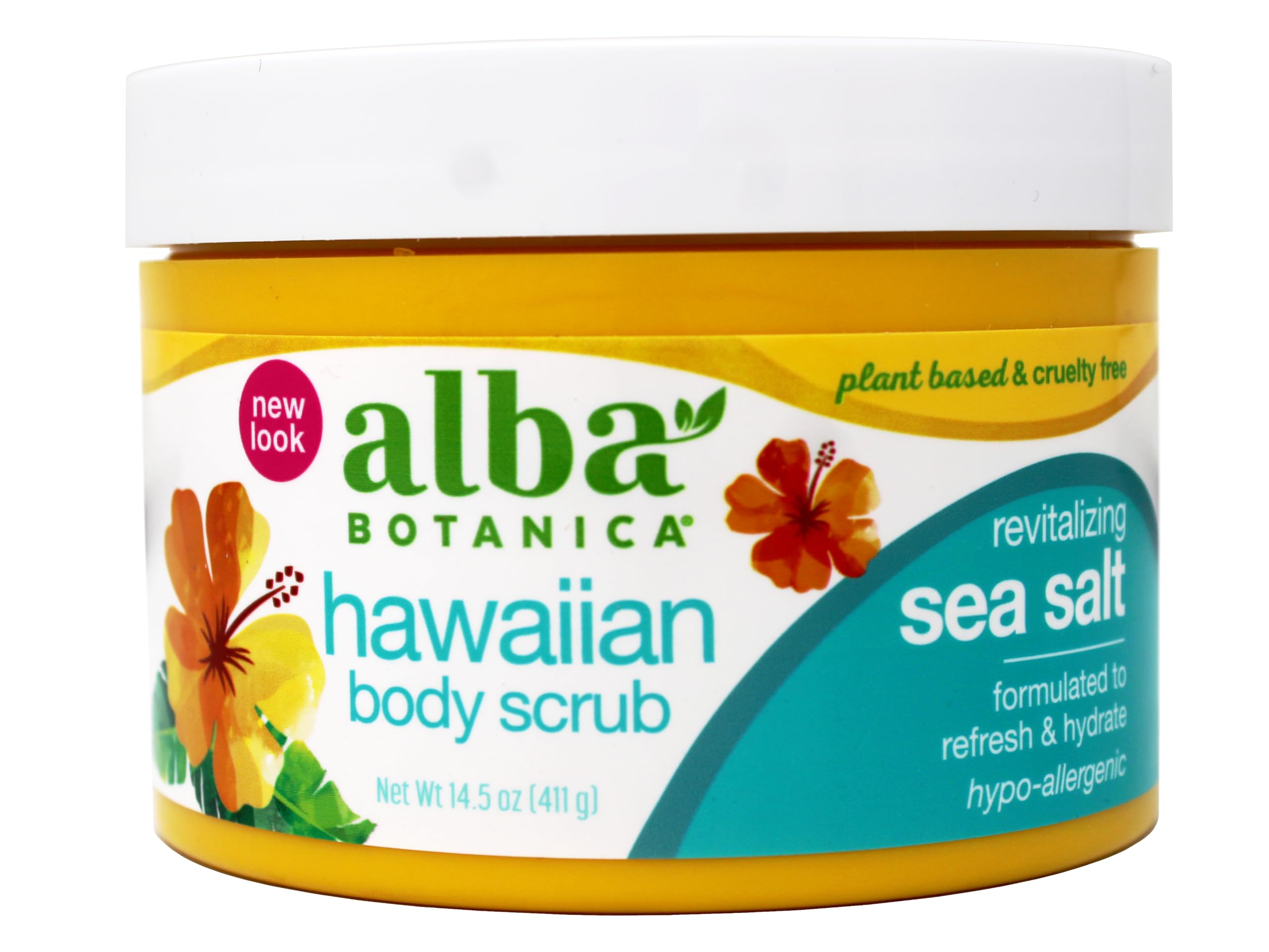 Alba Botanica Sea Salt Body Scrub - Exfoliating & Moisturizing for Smooth Skin - 14.5 oz - Perfect for Spa Day & At-Home Self Care