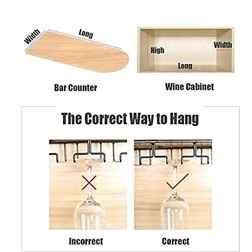 Sturdy Metal Wall-Mounted Wine Rack & Hanging Stemware Holder - Under Cabinet Storage Shelf for 7 Bottles & 7 Glasses (WXCOHB) - Perfect for Kitchen, Bar, and Dining Room Organization