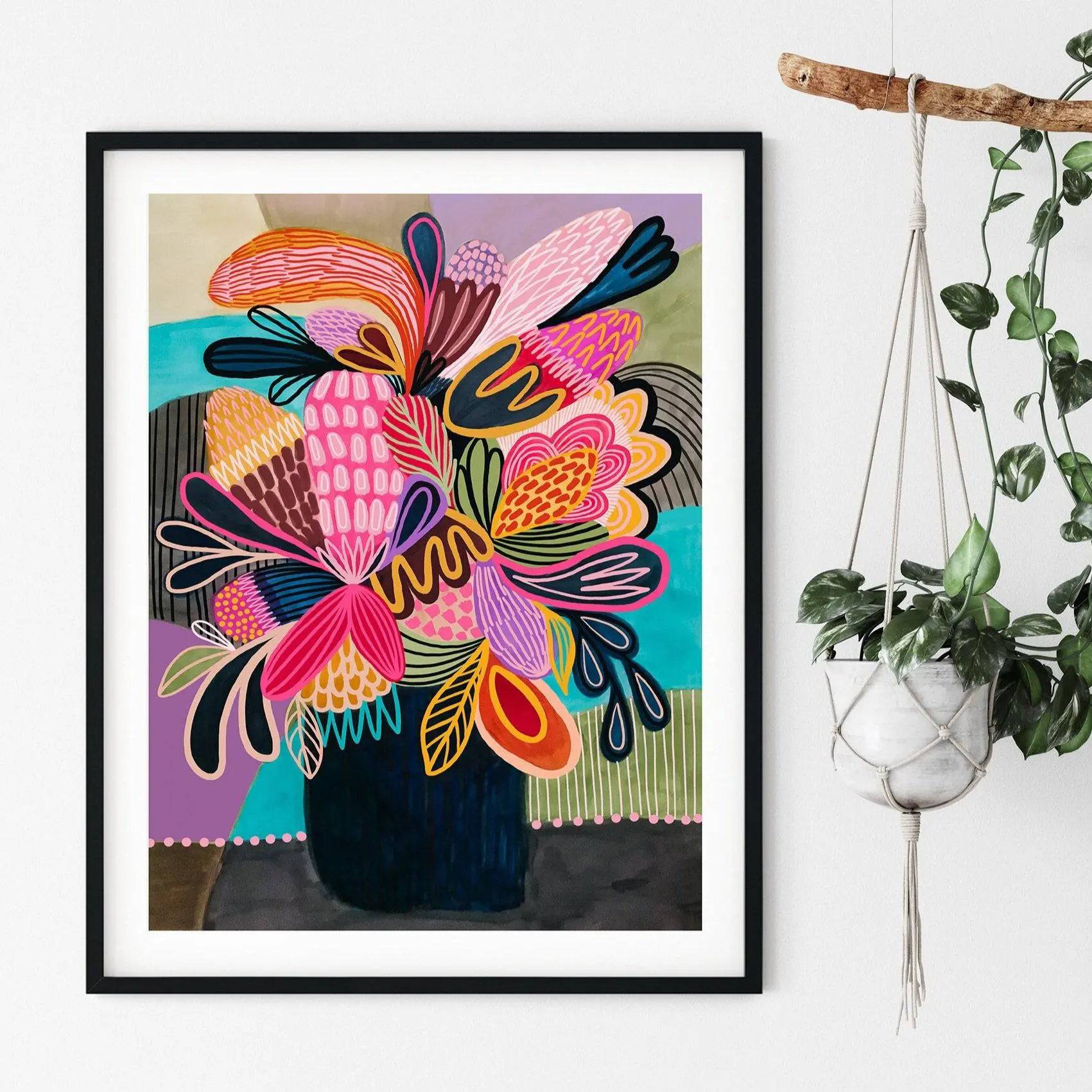 Vibrant Colour Pop Modern Wall Art Print - Contemporary Home Decor for Living Room, Bedroom & Office