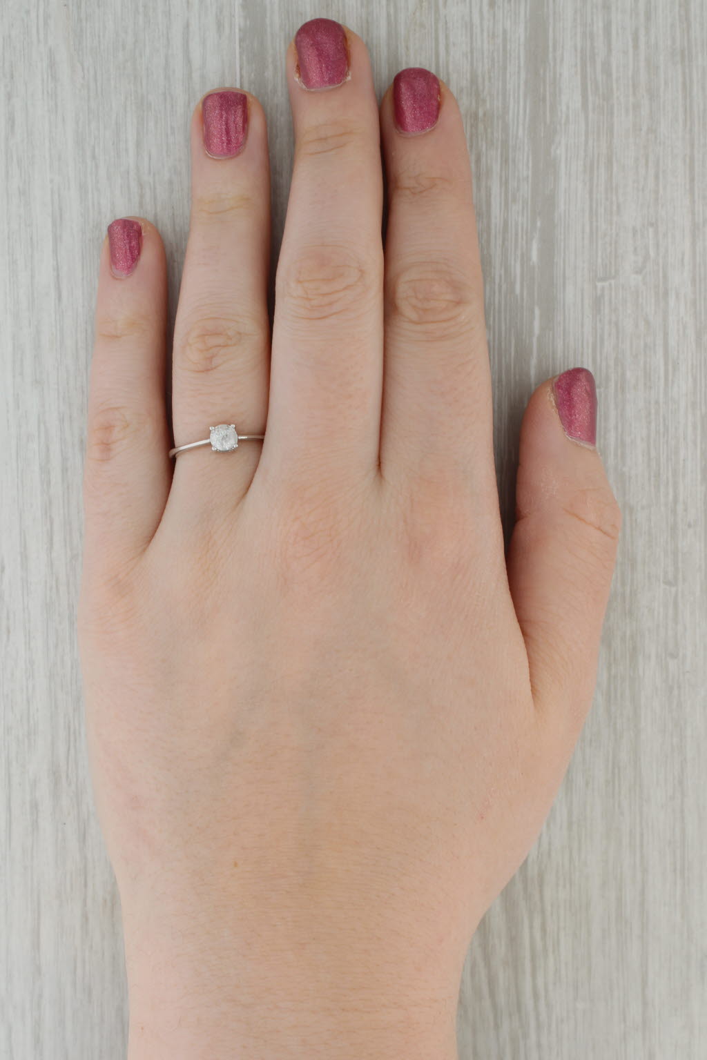 0.45ct Round Brilliant Cut Solitaire Diamond Engagement Ring in 10k White Gold - Size 8 | Perfect Proposal Gift for Her, Wedding, Anniversary & Special Occasions
