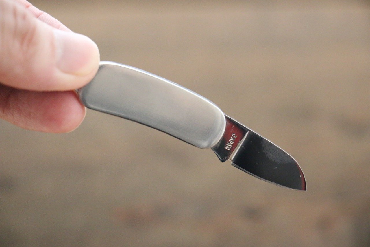 Premium Moki Mini Pendant Pocket Knife - White Mother of Pearl & Abalone Inlay - Compact EDC Knife for Camping, Hiking & Everyday Carry