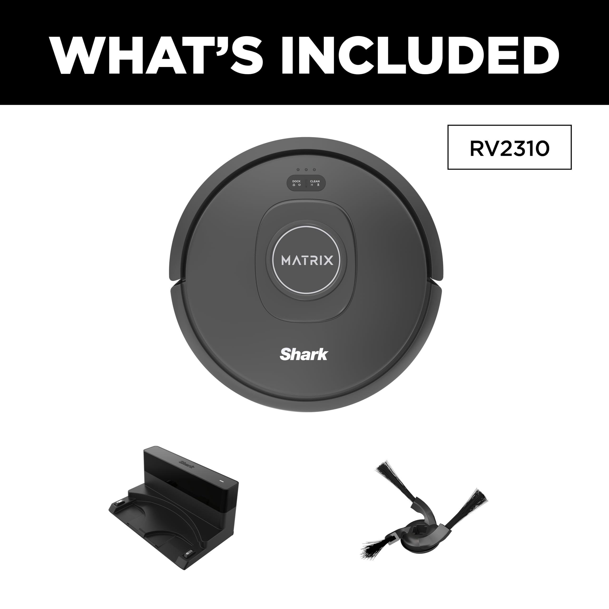 Shark R-RV2310 Matrix Robot Vacuum - Self-Cleaning Brushroll, Smart Mapping for Carpets & Hard Floors (Renewed) | Perfect for Pet Hair, Daily Cleaning & Large Homes
