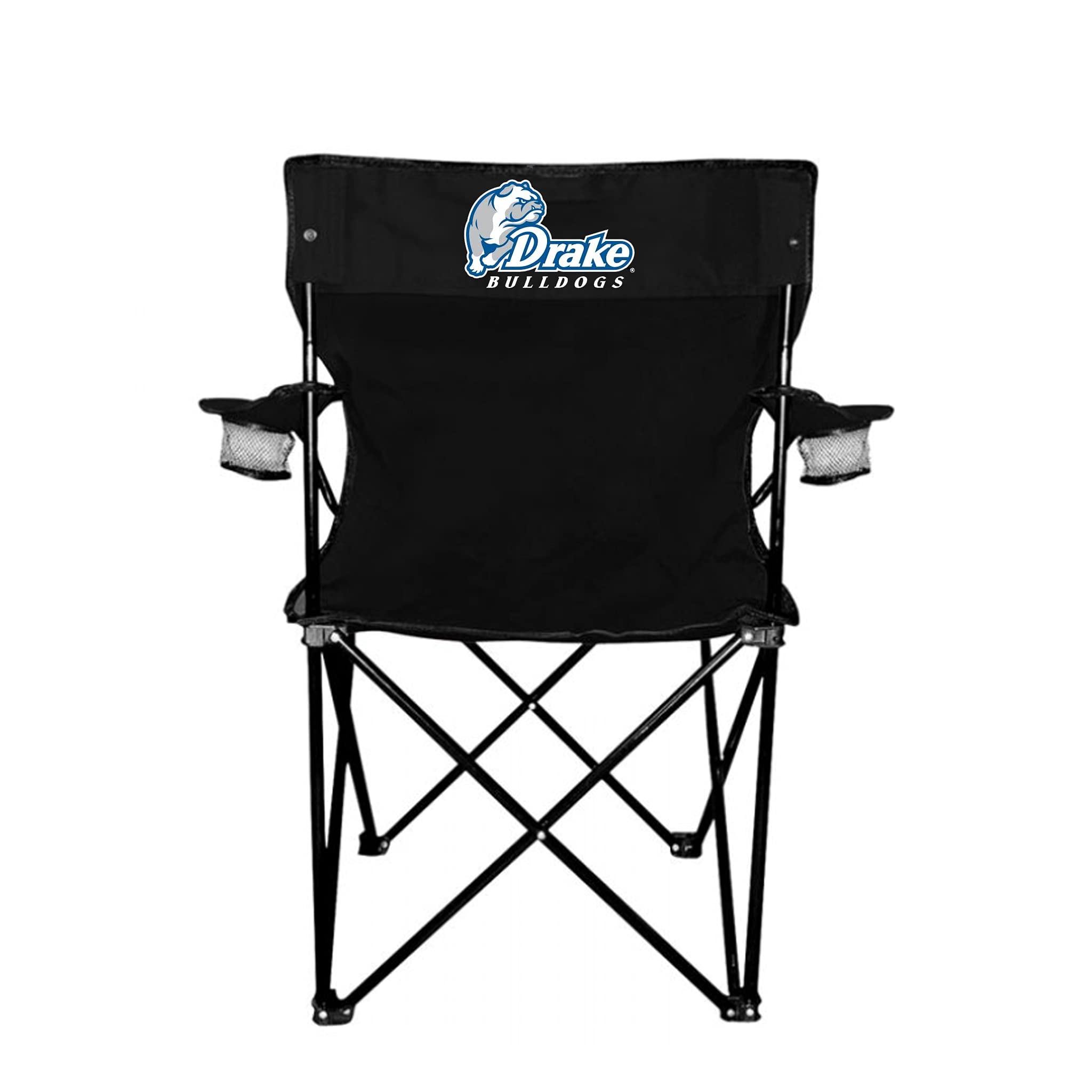 Drake University Bulldogs Black Folding Camping Chair - Portable Outdoor Chair with Carry Bag for Camping, Picnics, Beach & Tailgating | VictoryStore