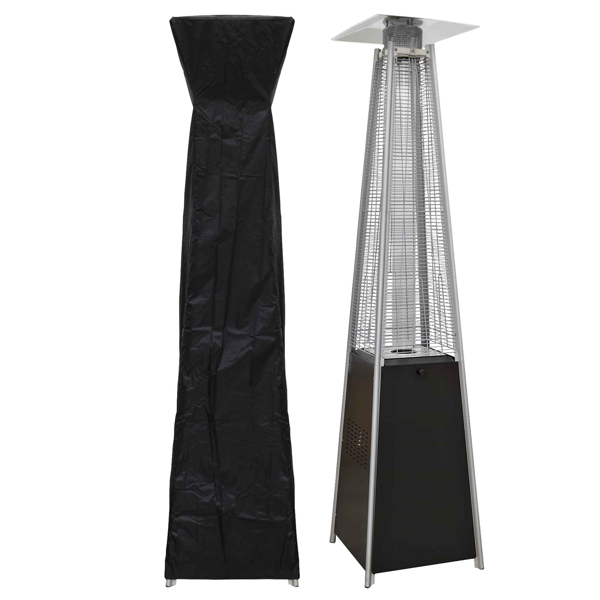 13kW Pyramid Gas Patio Heater for Outdoor Commercial & Home Use - Includes Protective Cover (Black, Model DG224) - Perfect for Restaurants, Backyards & Patio Parties