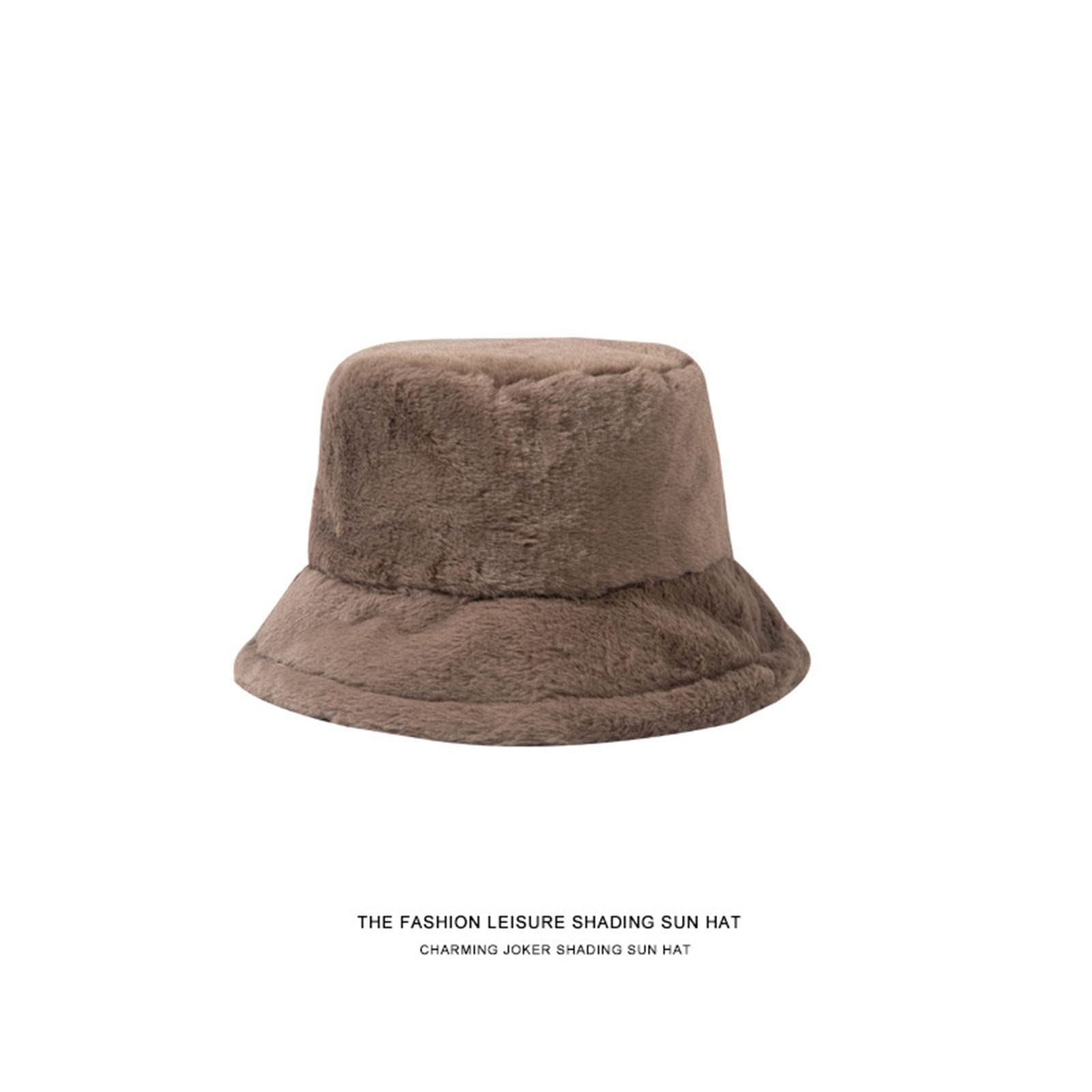 Trendy Cow Print Furry Bucket Hat - Warm Winter Beanie for Men & Women | Thick Knit Fashion Cap for Cold Weather Outdoors, Street Style, and Casual Wear