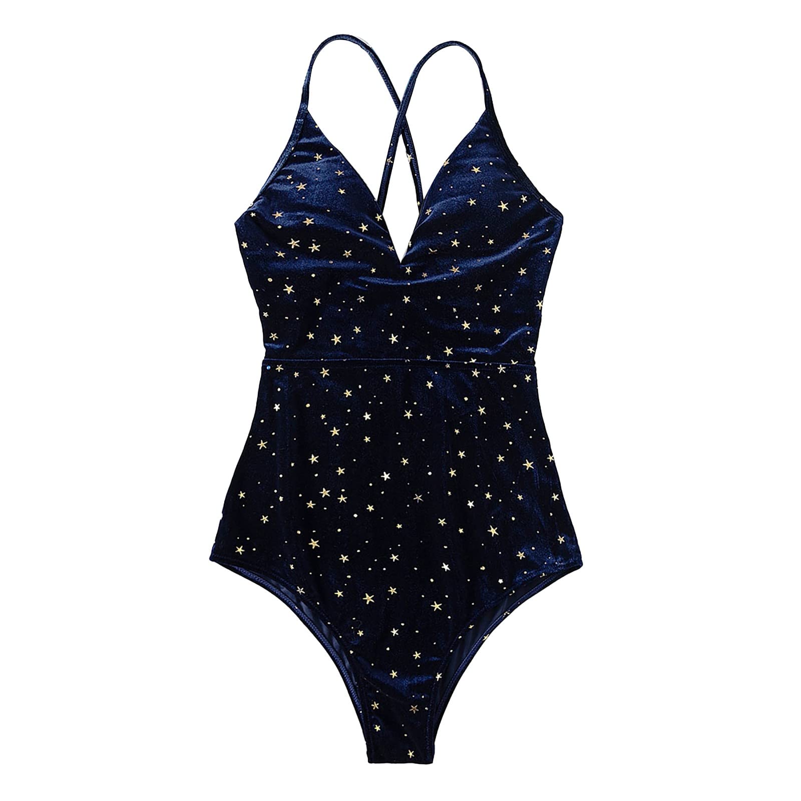 Sexy One-Piece Velvet Printed Swimsuit for Women - Size 12 Swimwear | Fashion Bikini Bathing Suit for Beach, Pool & Summer Vacations