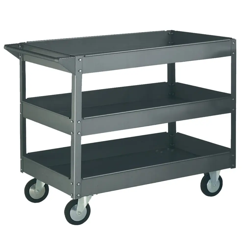Heavy Duty Deep Tray Trolleys for Warehouse, Restaurant & Industrial Use - Stainless Steel Utility Cart with Large Capacity