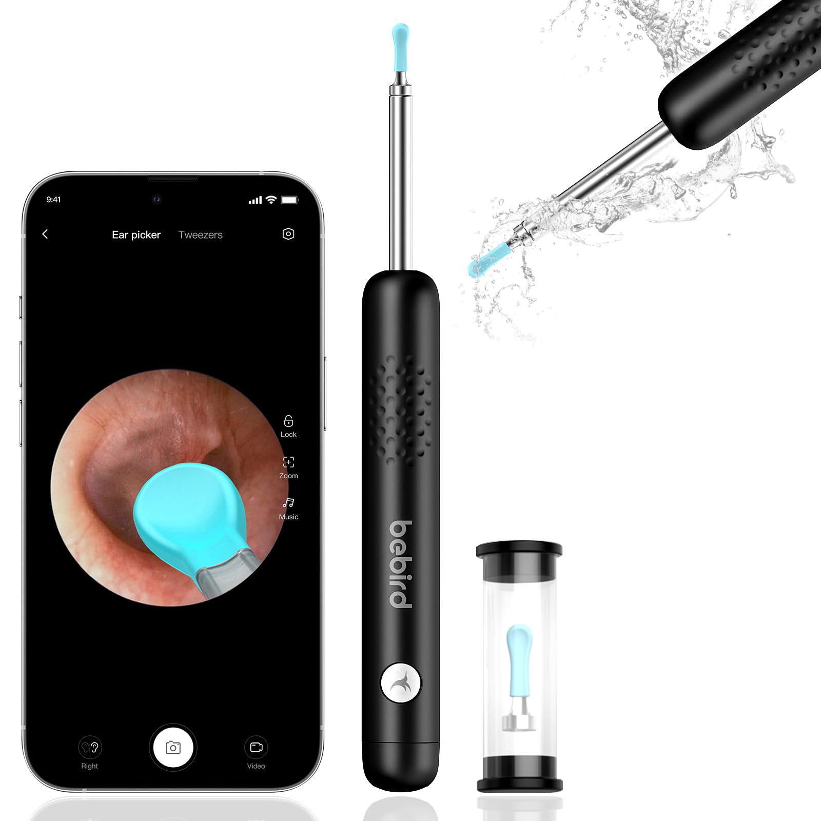 Smart Ear Wax Removal Tool with HD Camera & Light - Wireless Ear Cleaner Otoscope for Smartphone - Safe Ear Wax Removal Kit for Kids & Adults - Perfect for Home Use, Travel & Medical Checkups