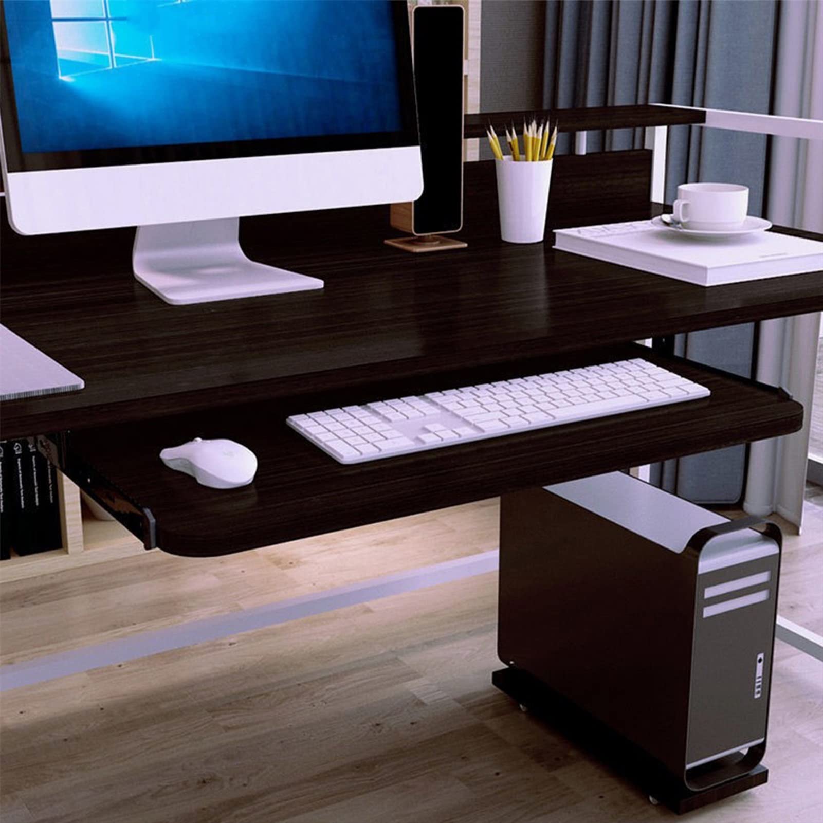 Ergonomic Under Desk Keyboard Tray - Adjustable Height (54/60/70x27cm) Pull-Out Retractable Mouse Platform & Desktop Extender for Home Office, Gaming Setup, and Workspace Organization