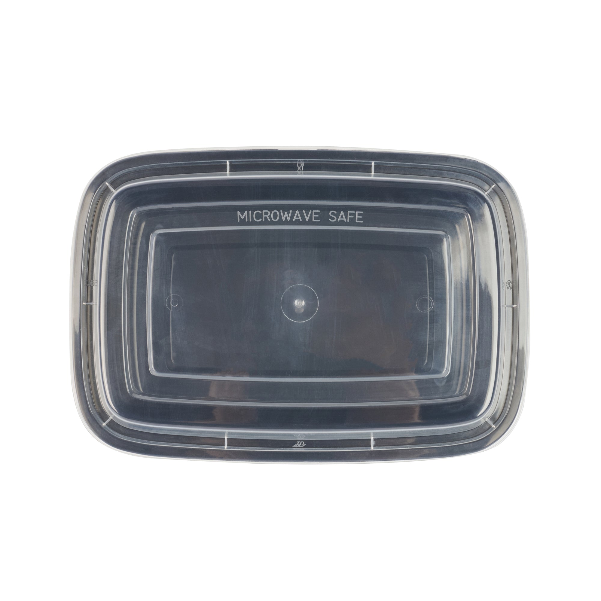 38 oz Black Rectangle Plastic Food Storage Containers with Clear Lids - Microwave Safe To-Go Boxes (8.75