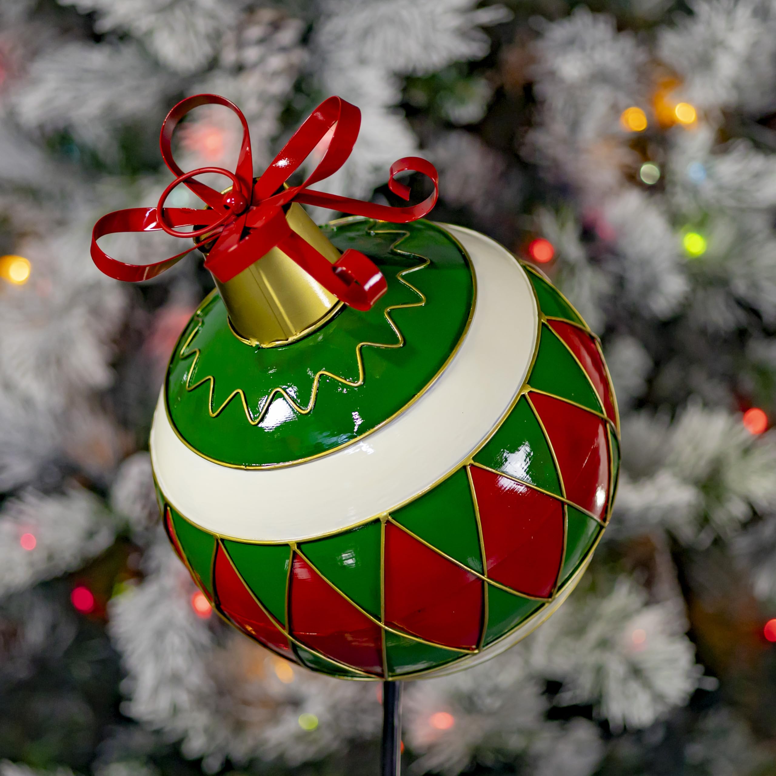 Christmas Metal Gift Box & Ornament Ball Stake - 31