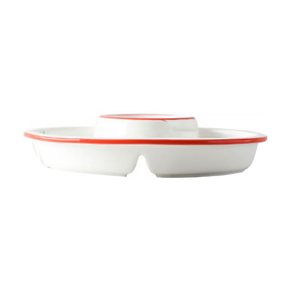 **PACKOVE Ceramic Divided Plates Set - 10.5 Inch Portion Control Dinner Plates, Luncheon Plates & Salad Plates for Healthy Eating, Bariatric Diet & Meal Prep - Perfect for Home, Restaurants & Parties (Strawberry Design)**