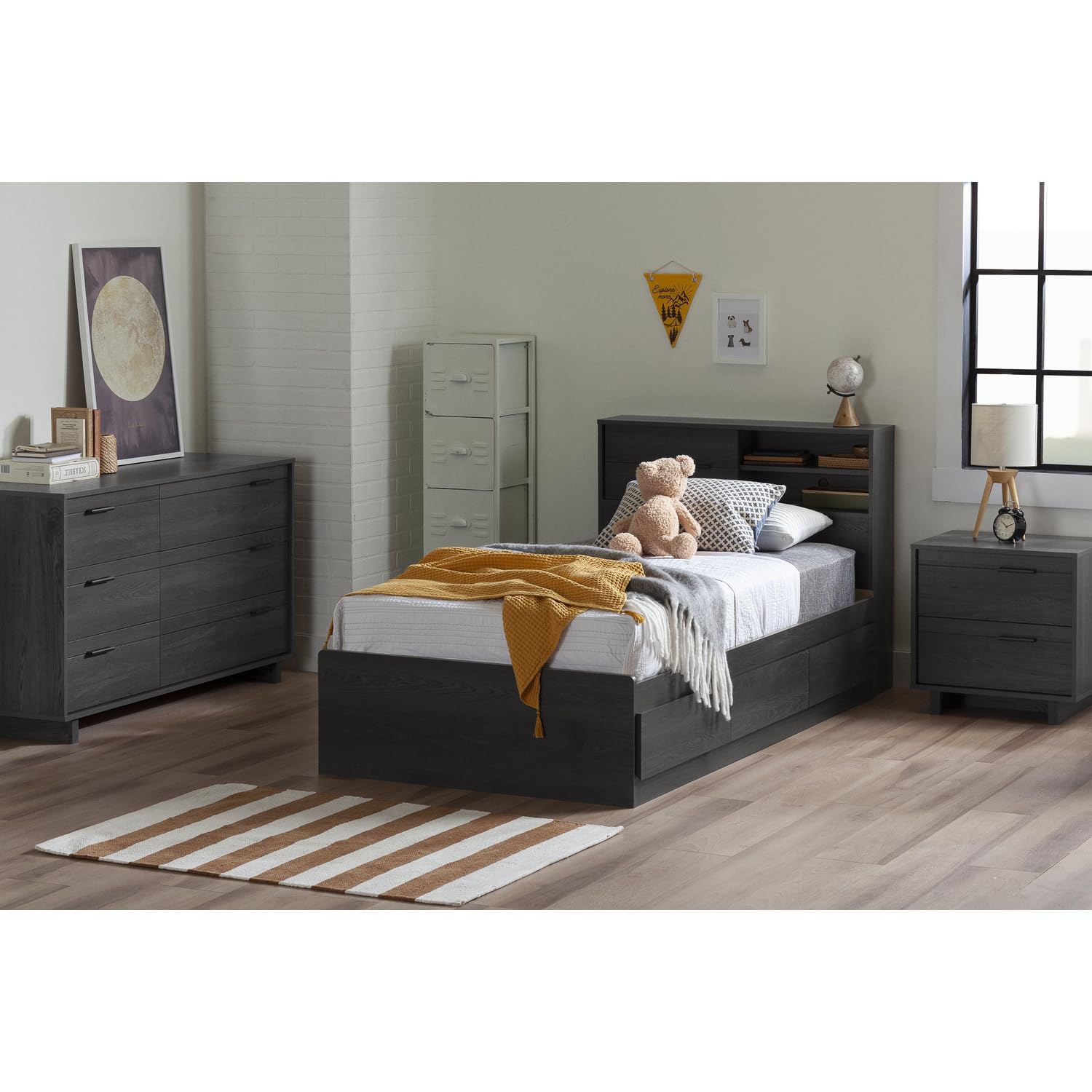 South Shore Fynn 6-Drawer Double Dresser in Gray Oak - Modern Bedroom Storage Solution for Clothes & Accessories | Perfect for Master Bedroom, Guest Room & Dorm Organization