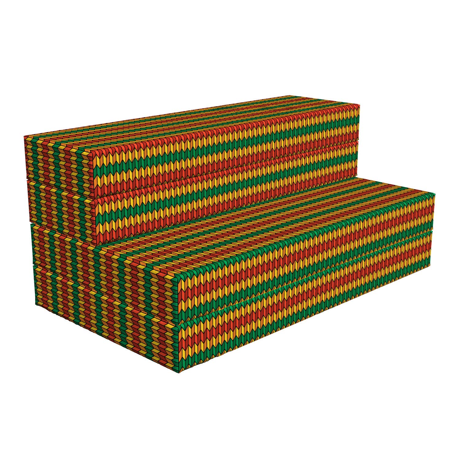 Ambesonne Rasta Foldable Mattress - Triangle Pattern Design, 78.7