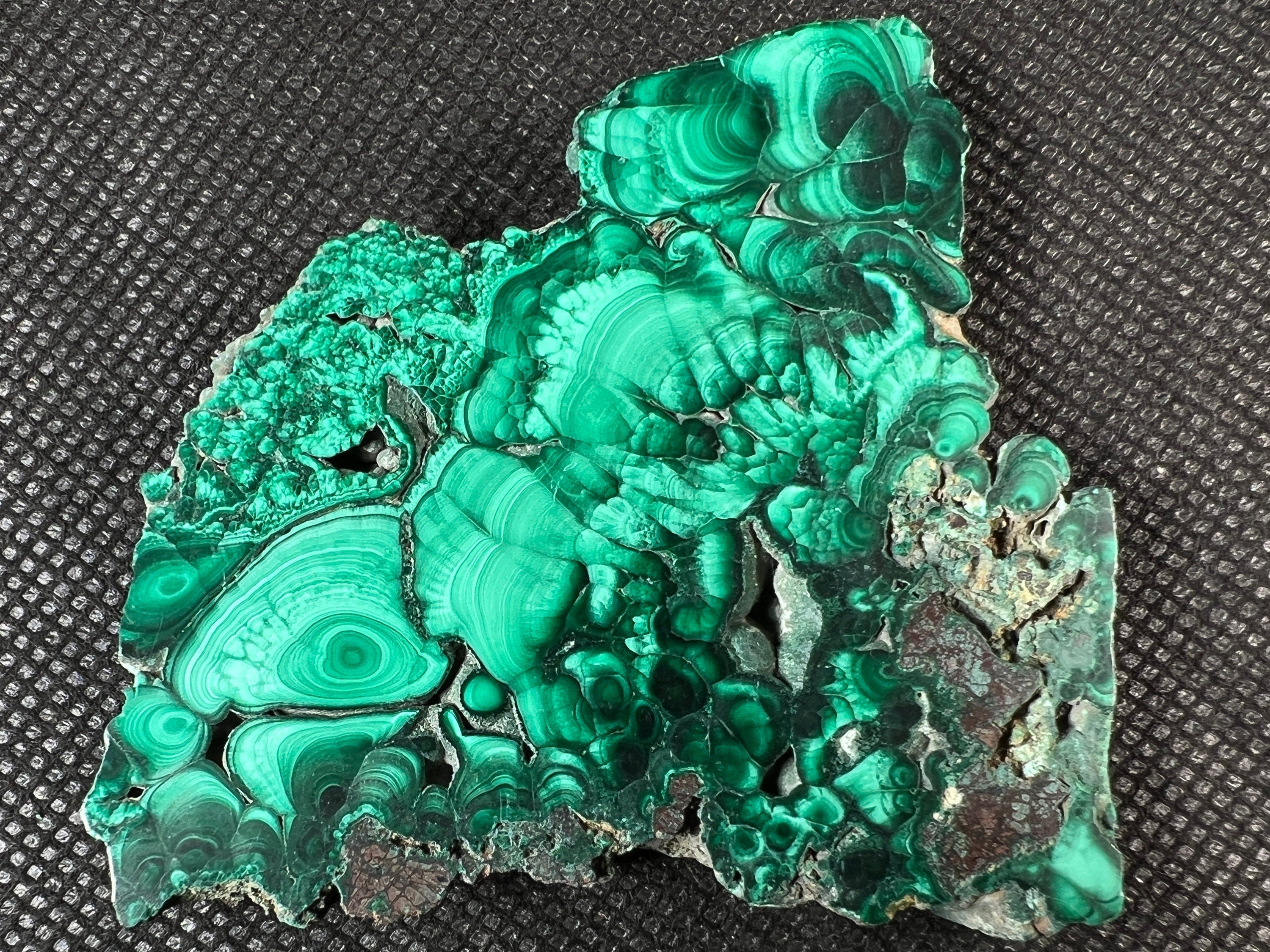 Premium MALACHITE Crystal Slab - Natural Green Malachite Stone for Jewelry Making, Unique Handcrafted Gift & Elegant Home Decor (50457) | Perfect for Crystal Healing, Meditation Spaces & Luxury Interior Design