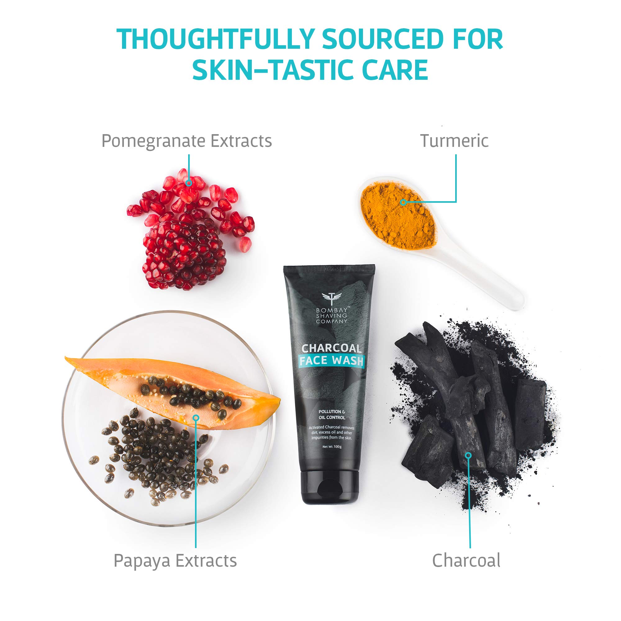 Bombay Shaving Company Charcoal & Coffee Face Wash for Men - Deep Cleansing, Oil Control & Exfoliation - Perfect for Daily Skincare Routine & Acne-Prone Skin