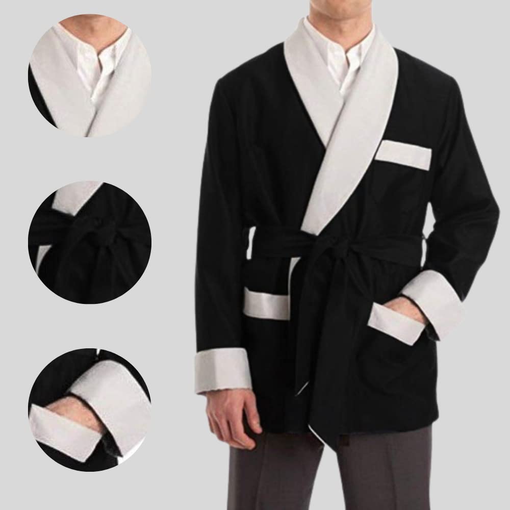 Luxury Men's Silky Satin Smoking Jacket - Classic Lightweight Silk Outerwear for Formal Events, Lounging & Special Occasions