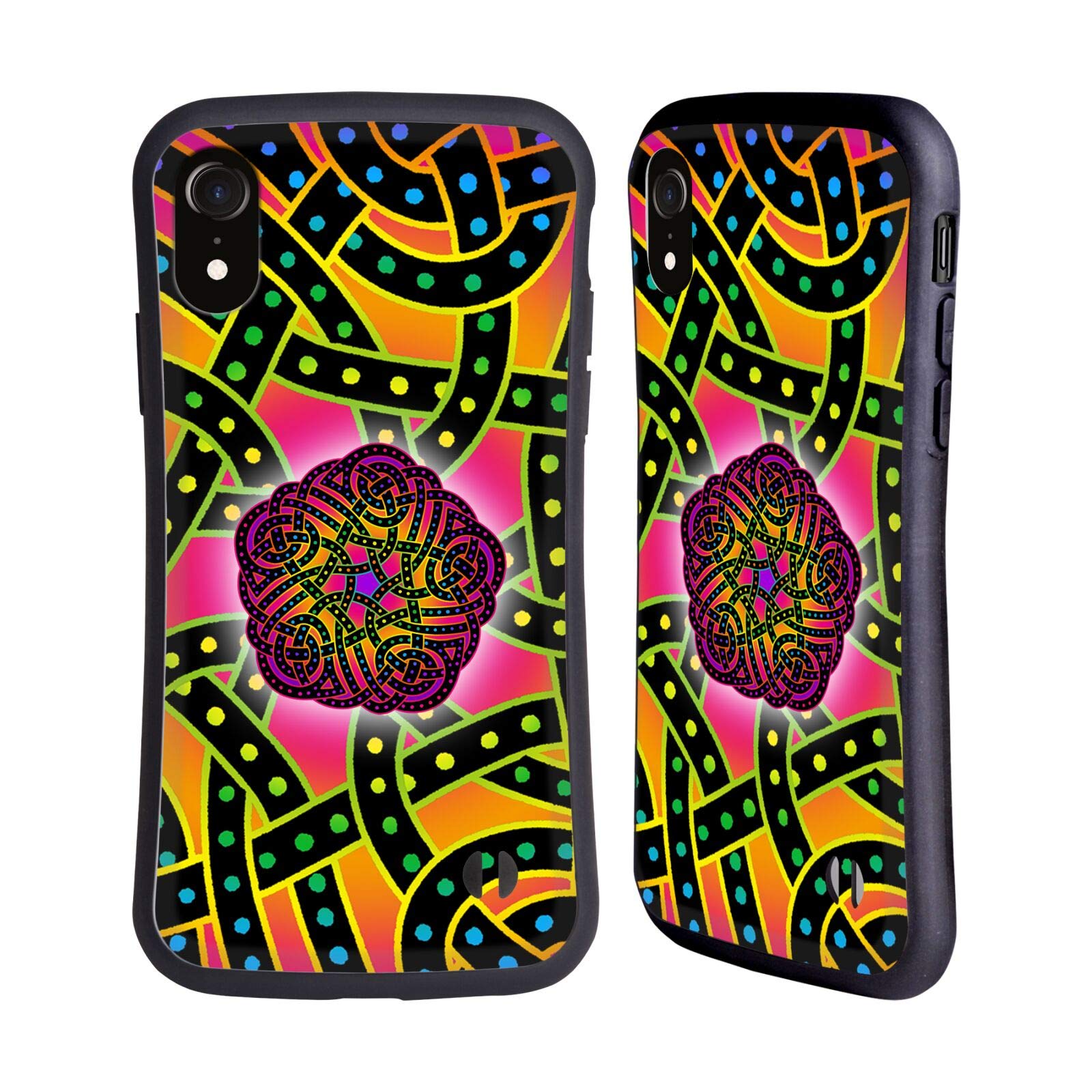 Officially Licensed Beth Wilson Pentagon Rainbow Celtic Knots Hybrid Case for Apple iPhone XR - Durable Protective Cover with Unique Design, Perfect for Everyday Use, Travel & Gift Giving