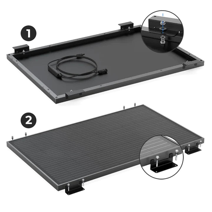 EcoFlow Rigid Solar Panel Mounting Feet - Heavy Duty Brackets for Off-Grid Solar Systems - Perfect for RV, Boat & Home Solar Panel Installation