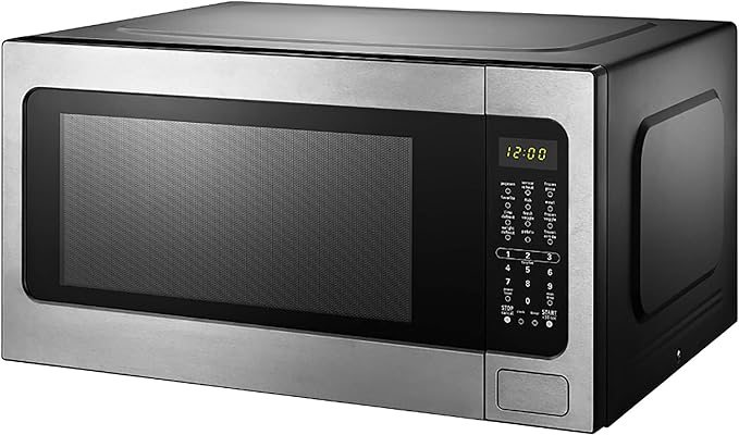 2.2 Cu. Ft. Stainless Steel Microwave Oven with Sensor Cooking Technology - Perfect for Small Kitchens, Dorms, and Office Break Rooms