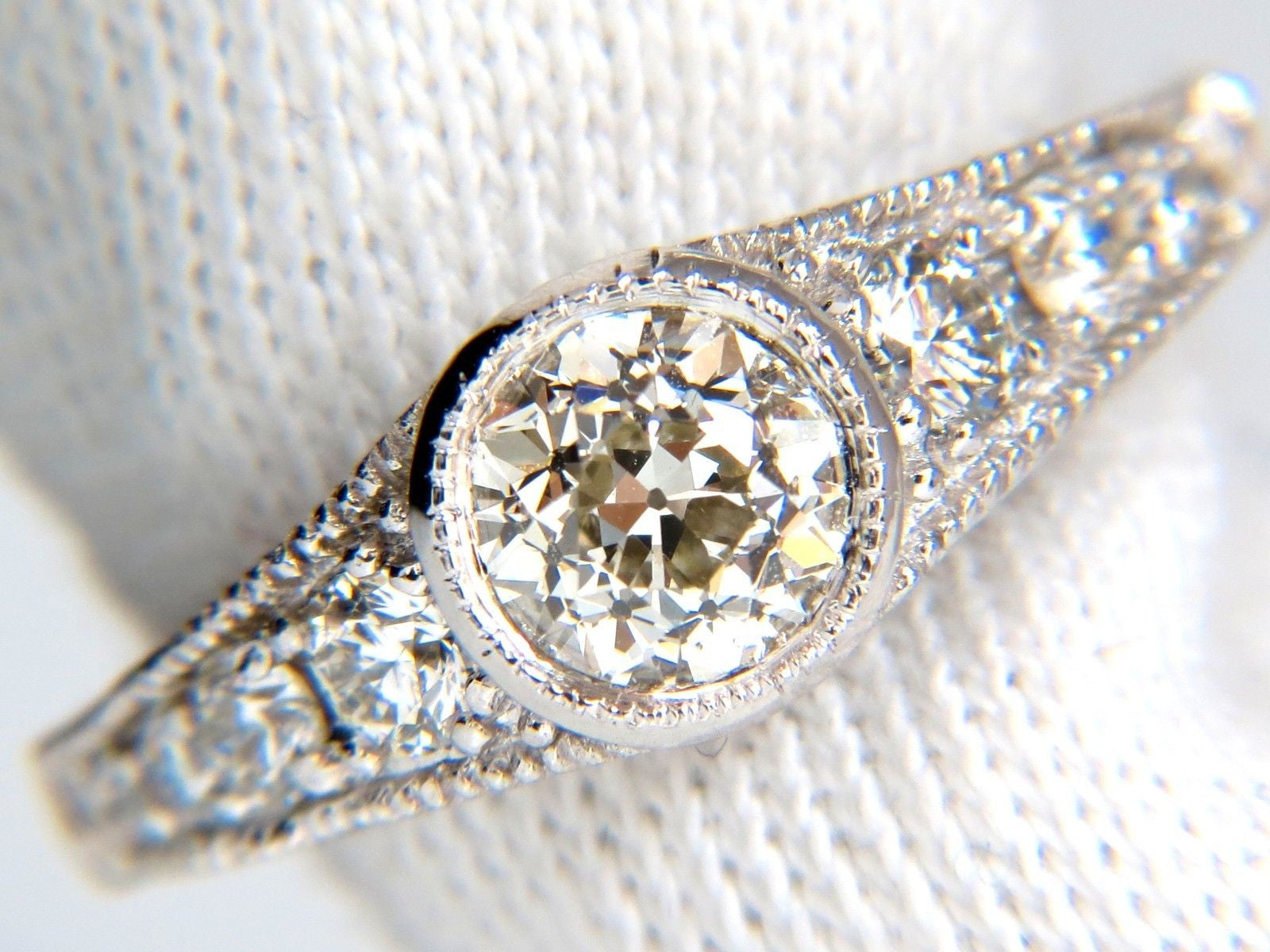 1.85CT Natural European Cut Flush Mount Diamond Ring in 14KT White Gold I/VS - Elegant Wedding Band & Anniversary Gift for Women