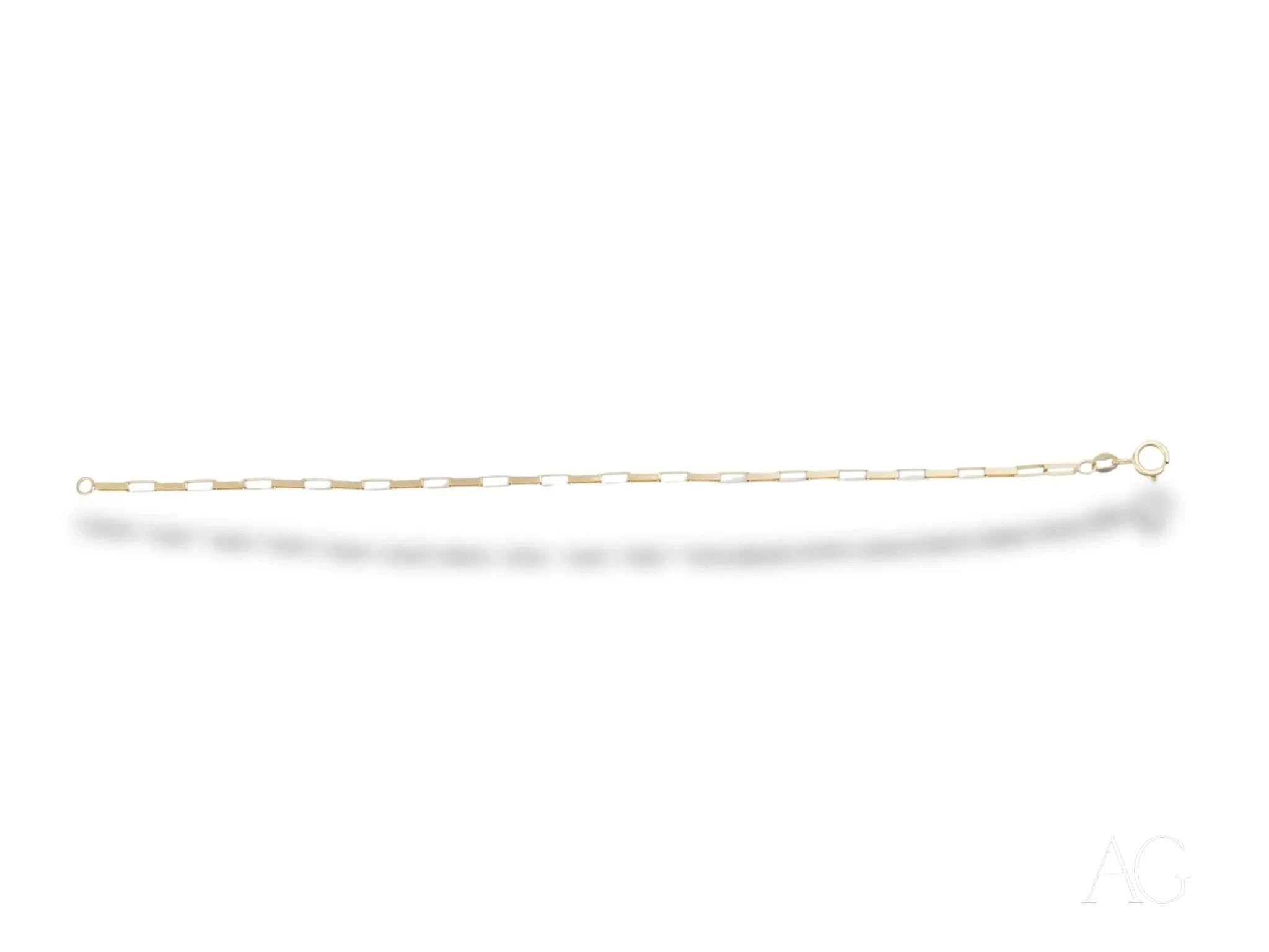18K Solid Gold Brick Link Bracelet for Women - Elegant & Timeless Jewelry Gift for Anniversary, Birthday & Special Occasions