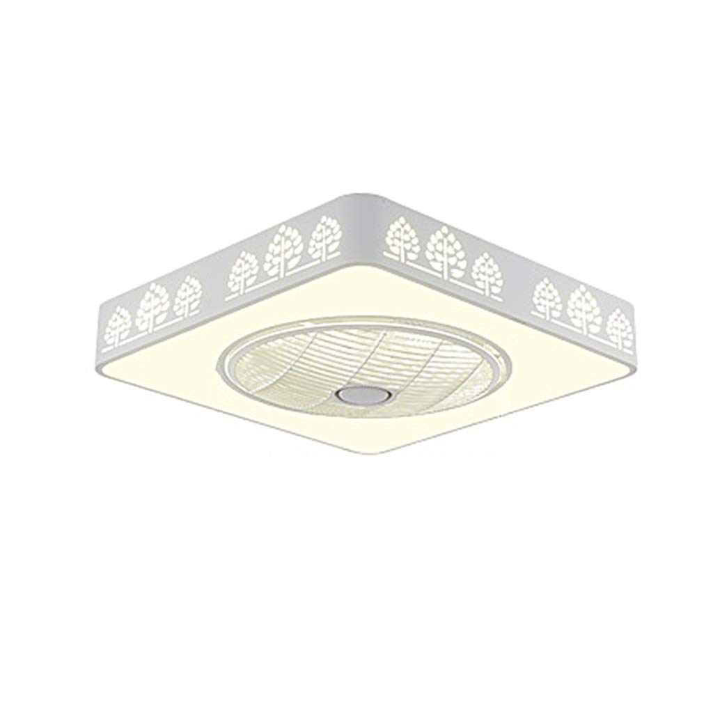 Ultra-Thin Square LED Ceiling Fan Light with Remote Control - 55x55cm, 35W - Perfect for Bedroom, Living Room & Office Cooling & Lighting