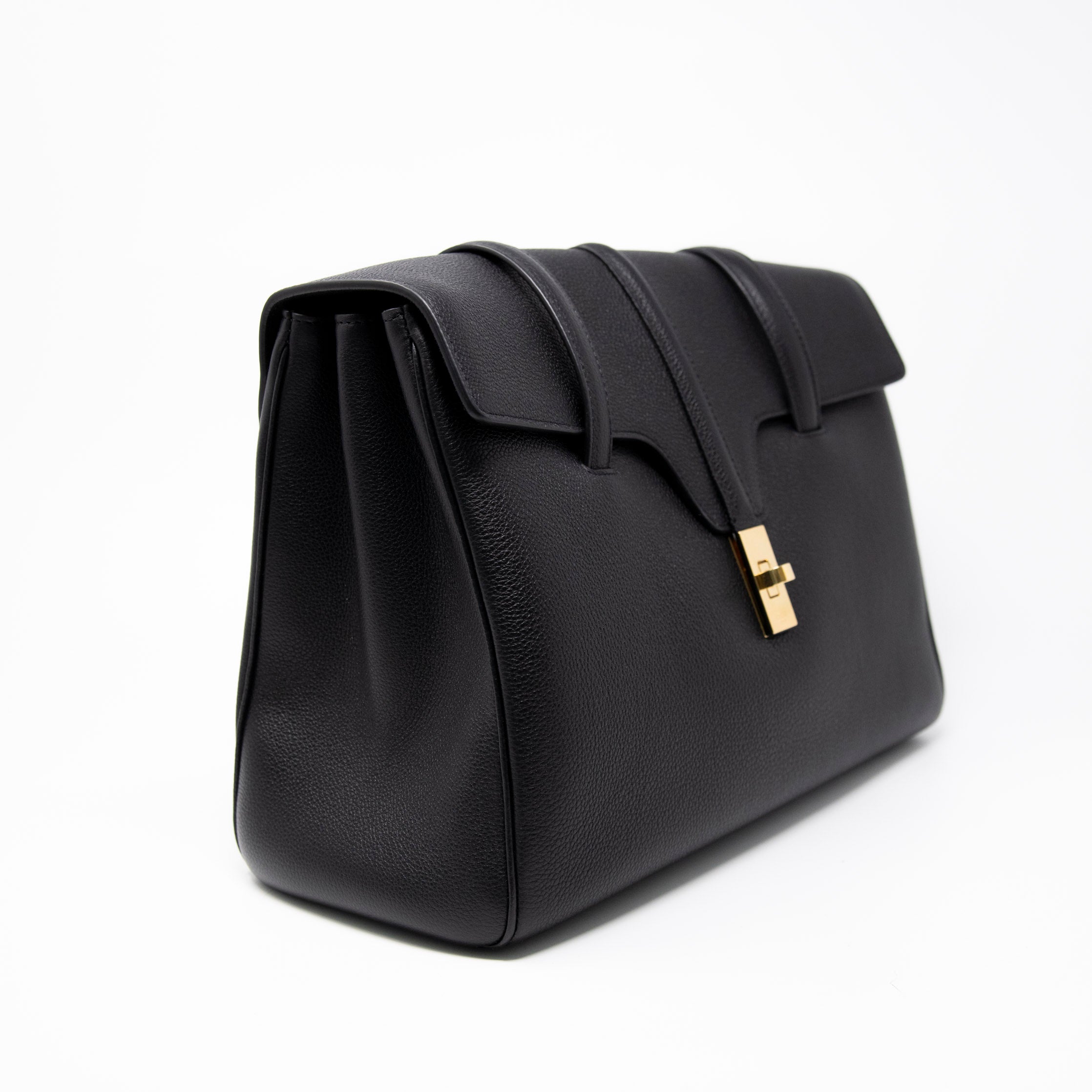 Celine Black Medium Soft 16 Leather Shoulder Bag - Luxury Handbag for Women, Perfect for Work, Travel & Everyday Use