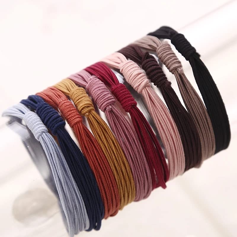 Falkiya 10-Pack Stretchable Hair Bands for Women - Soft Elastic Ponytail Holders, No-Slip Hair Ties for Daily Use, Workout & Travel (Multicolor) - Perfect Hair Accessories for Gym, Office & Casual Styling