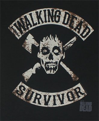 The Walking Dead Survivor T-Shirt for Men - 2XLT Black Graphic Tee - Perfect for Halloween, Cosplay & Comic Con Events