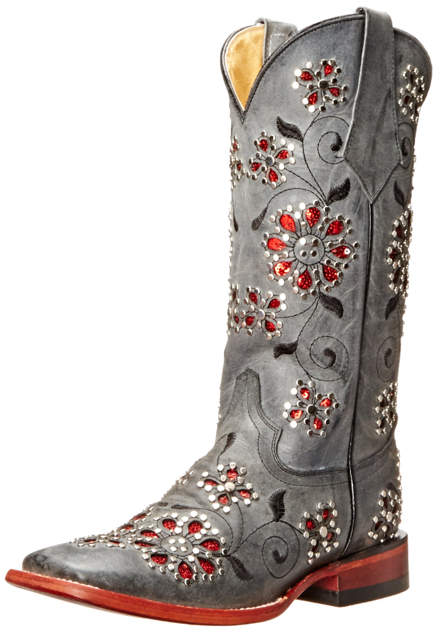 Women's Winter Blossom Western Boots - Waterproof Leather Cowgirl Boots for Women, Comfortable Riding Boots with Warm Fleece Lining - Perfect for Country Rides, Winter Fashion & Outdoor Adventures