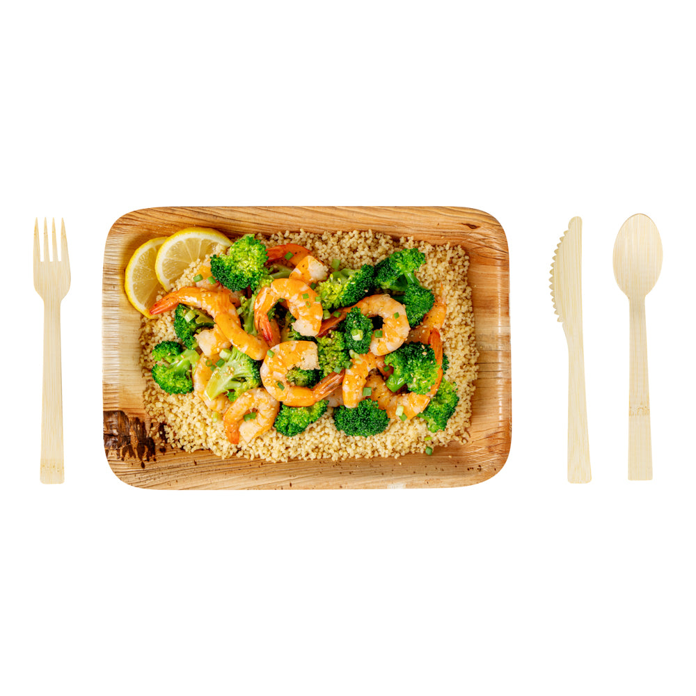 Eco-Friendly Bamboo Disposable Cutlery Set - 100-Piece Biodegradable Utensils (Forks, Knives, Spoons) | Perfect for Picnics, Parties & Sustainable Dining