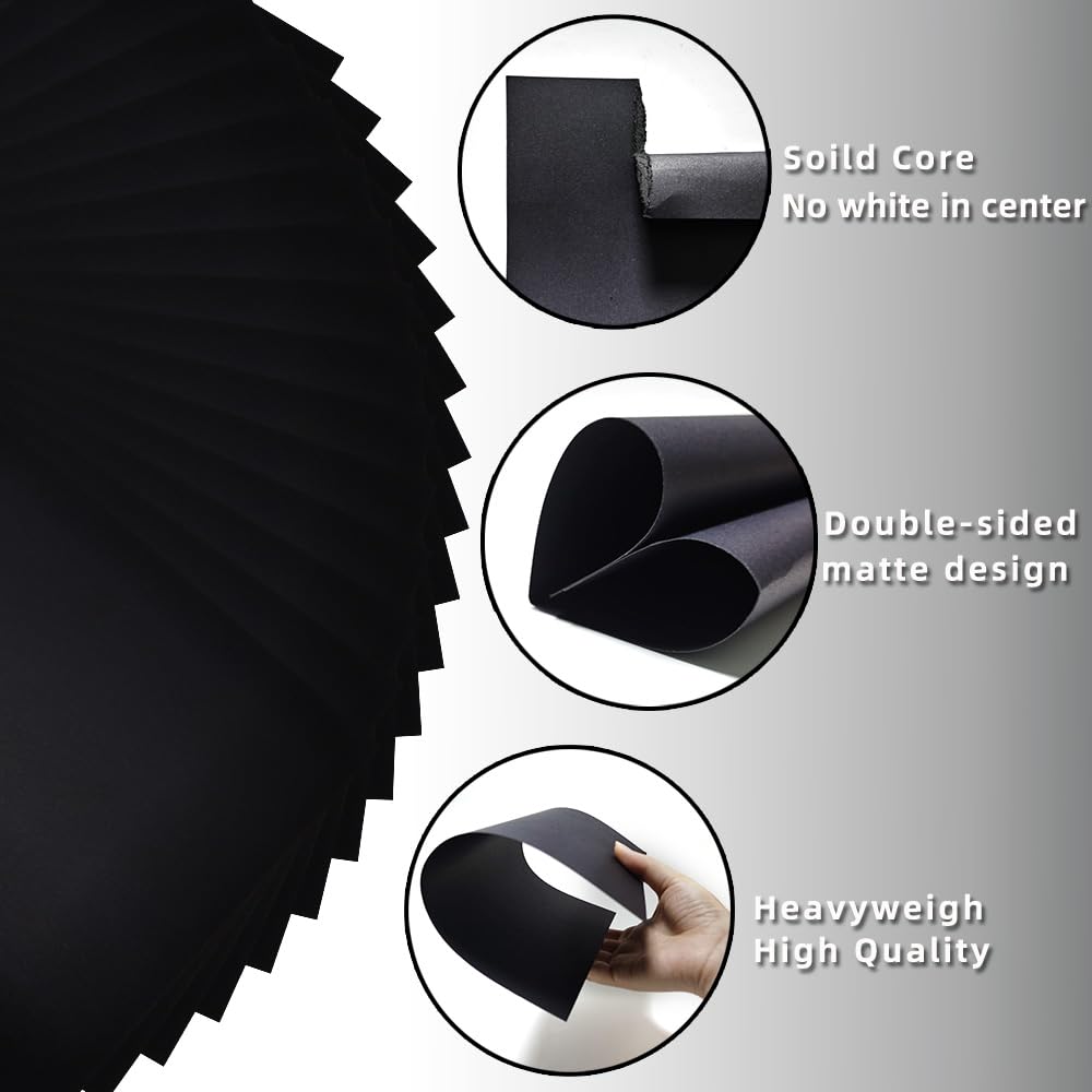 30 Sheets Black Cardstock Paper, 8.5 x 11 Inches, 92lb/250gsm Thick Cover Stock - Premium Heavyweight Cardstock for Printing, Invitations, Scrapbooking, DIY Crafts, Home Decor, Drawing & Art Projects - Perfect for Wedding Invites, Greeting Cards, School Projects and Professional Presentations