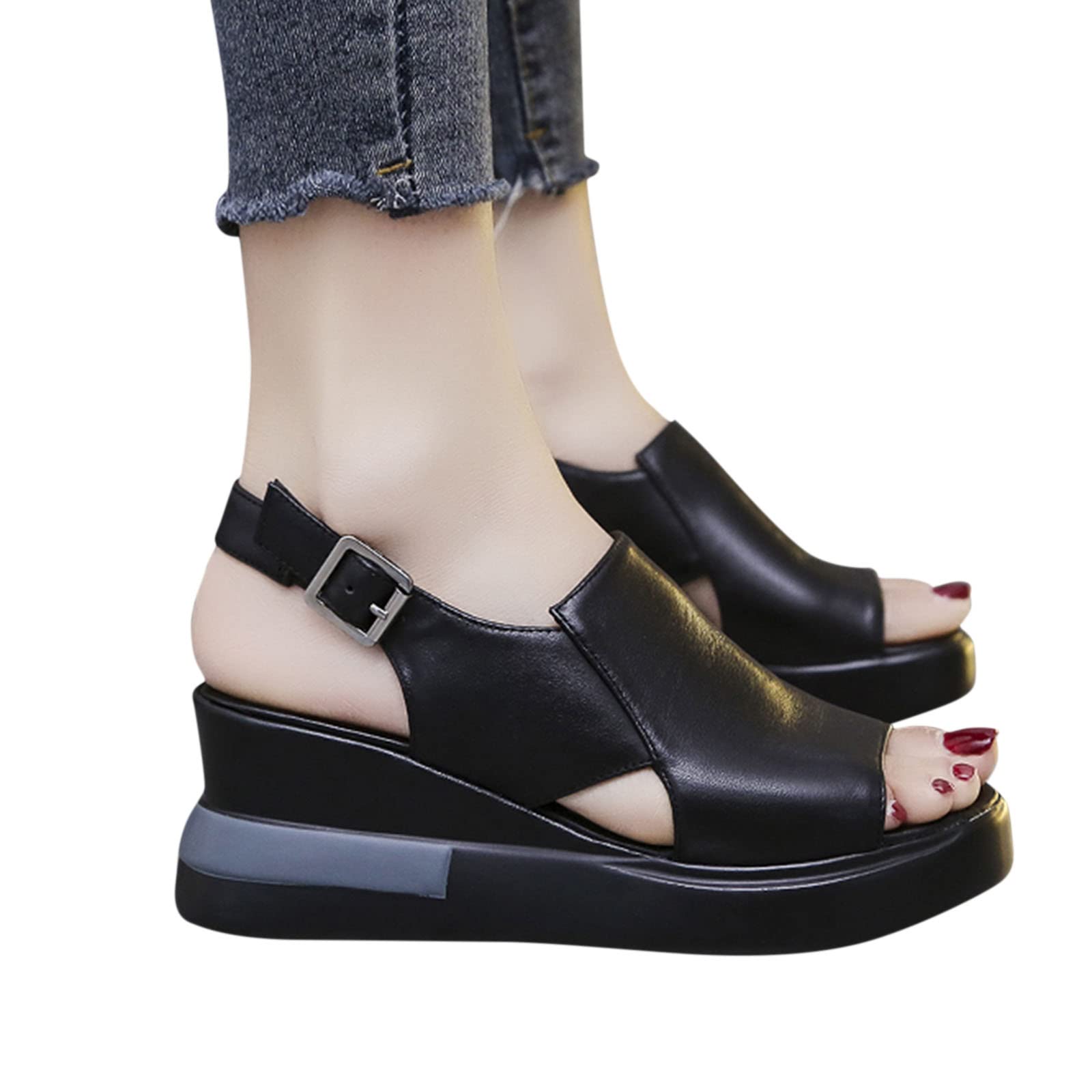 WILLBEST Women's Summer Fashion Sandals - Open Toe Platform Wedge Slippers, Comfortable Beach Shoes for Walking, Casual Wear & Outdoor Activities | Perfect for Vacation, Poolside, and Daily Use