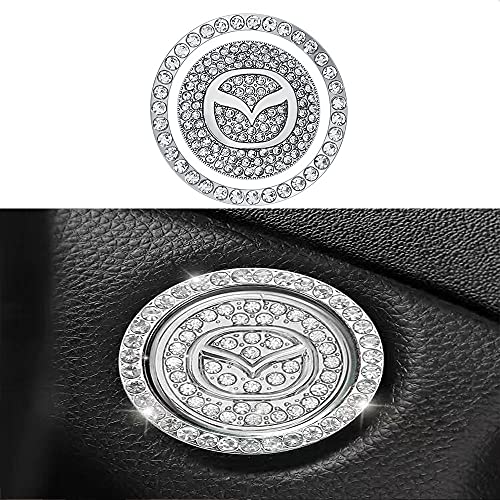 DUOYUAN Crystal Car Start Stop Button Cover - Bling Ring Trim Sticker for Push Start Ignition Protection | Luxury Car Interior Accessories | Perfect for Mercedes, BMW, Audi & Lexus Vehicle Customization