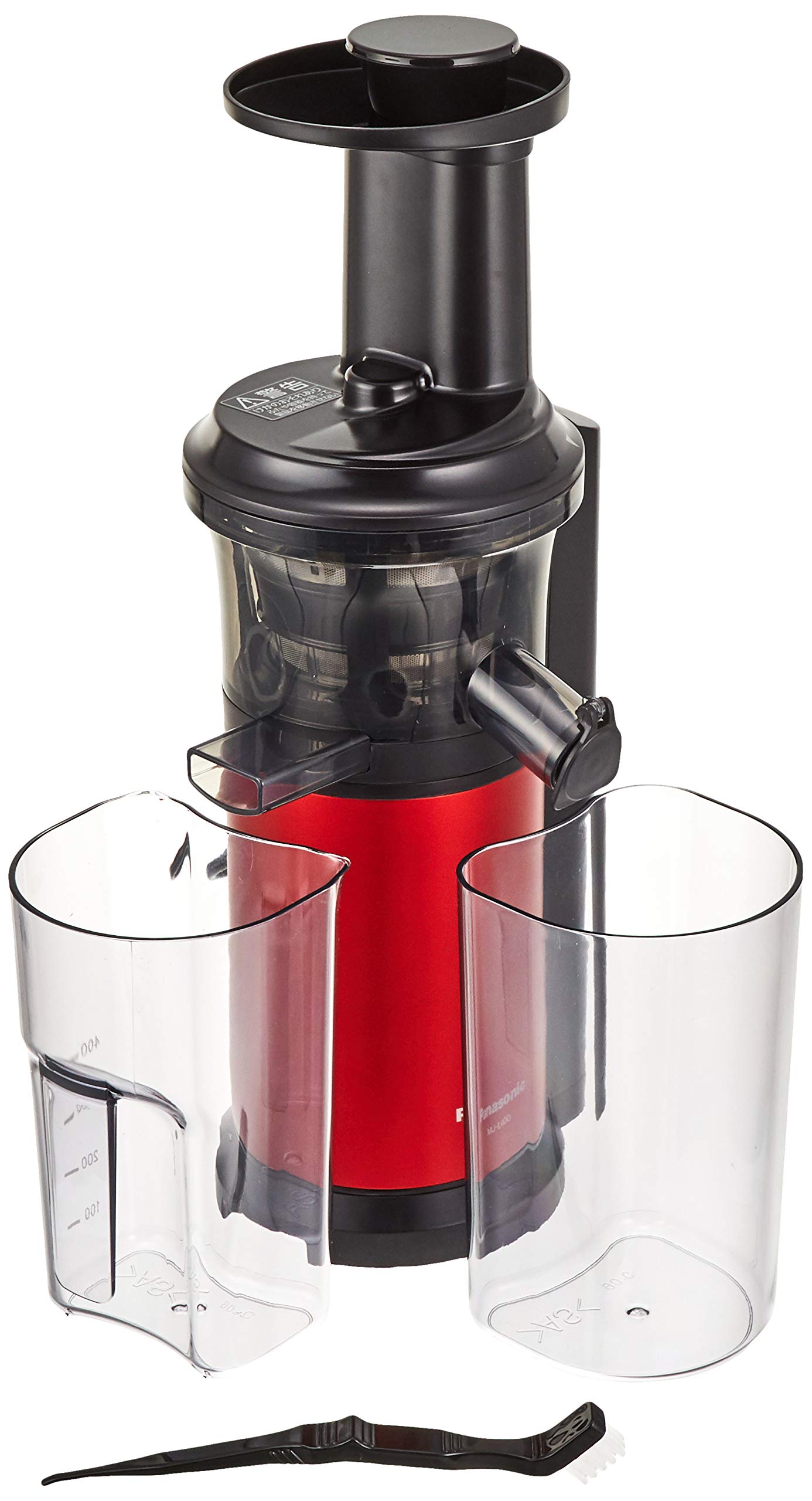 Panasonic Slow Juicer MJ-L400-R Metallic Red - Cold Press Juicer for Fruits & Vegetables, High Nutrient Extraction, Quiet Operation - Perfect for Healthy Smoothies, Detox Drinks & Family Breakfast - Authentic Japanese Model (Ships from Japan)