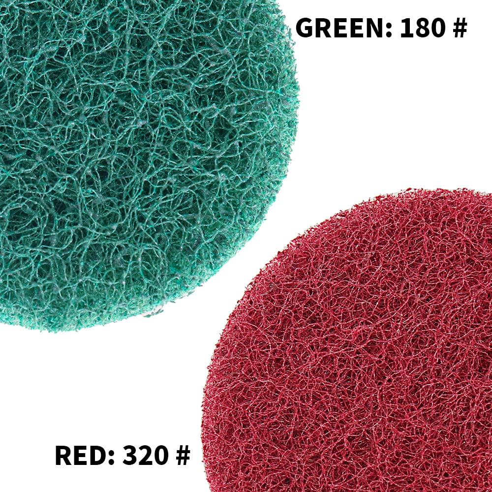 3 Inch Quick Change Scrubber Pads for Drill & Die Grinder - 10PCS 180/320 Grit Nylon Fiber Scouring Discs for Tile Cleaning, Rust & Paint Removal - Perfect for Surface Conditioning, Sanding & Heavy Duty Cleaning Tasks