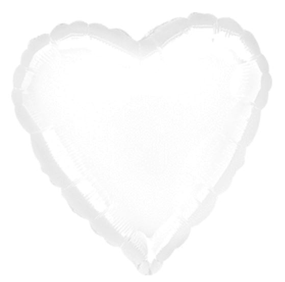 18 Inch Metallic White Heart Foil Balloon - Perfect for Valentine's Day, Wedding Decorations & Anniversary Celebrations