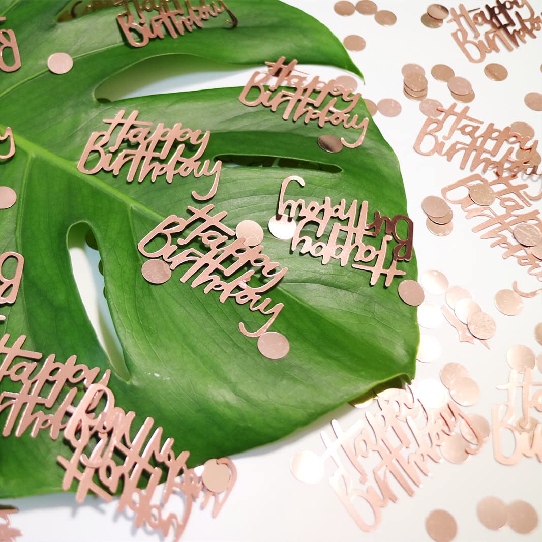 Rose Gold Birthday Confetti Sequins - EMAAN Foil Confetti for Party Decorations, Table Sprinkle & Dessert Toppers | Perfect for Birthday Celebrations, Baby Showers & Wedding Receptions