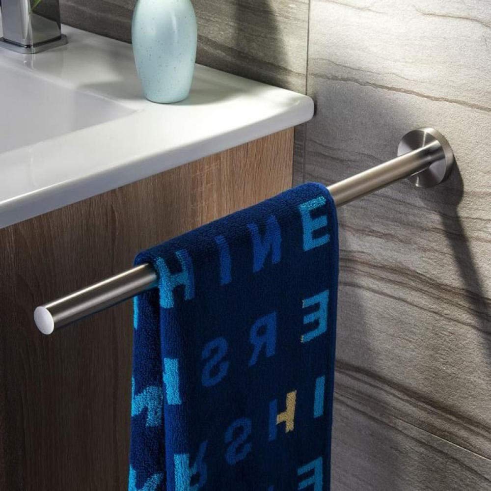Stainless Steel Towel Rack for Bathroom & Kitchen - No Drill Wall Mount Towel Holder, Bar Rail Hanger for Bath Towels, Hand Towels & Washcloths - Perfect for Modern Home, Spa, Hotel & RV Use