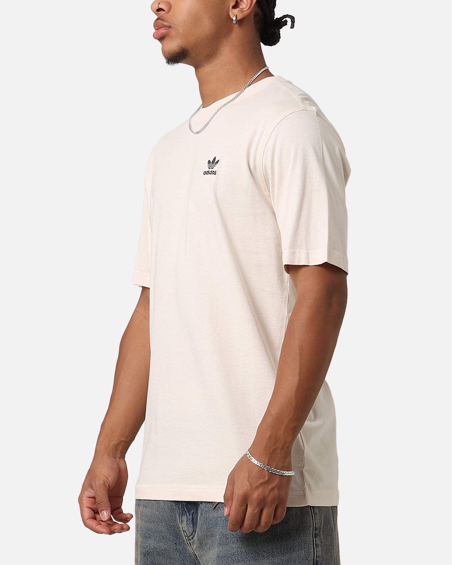 Adidas Essentials Men's T-Shirt - Wonder White - Comfortable Cotton Crewneck Tee for Casual Wear, Gym & Everyday Outfits