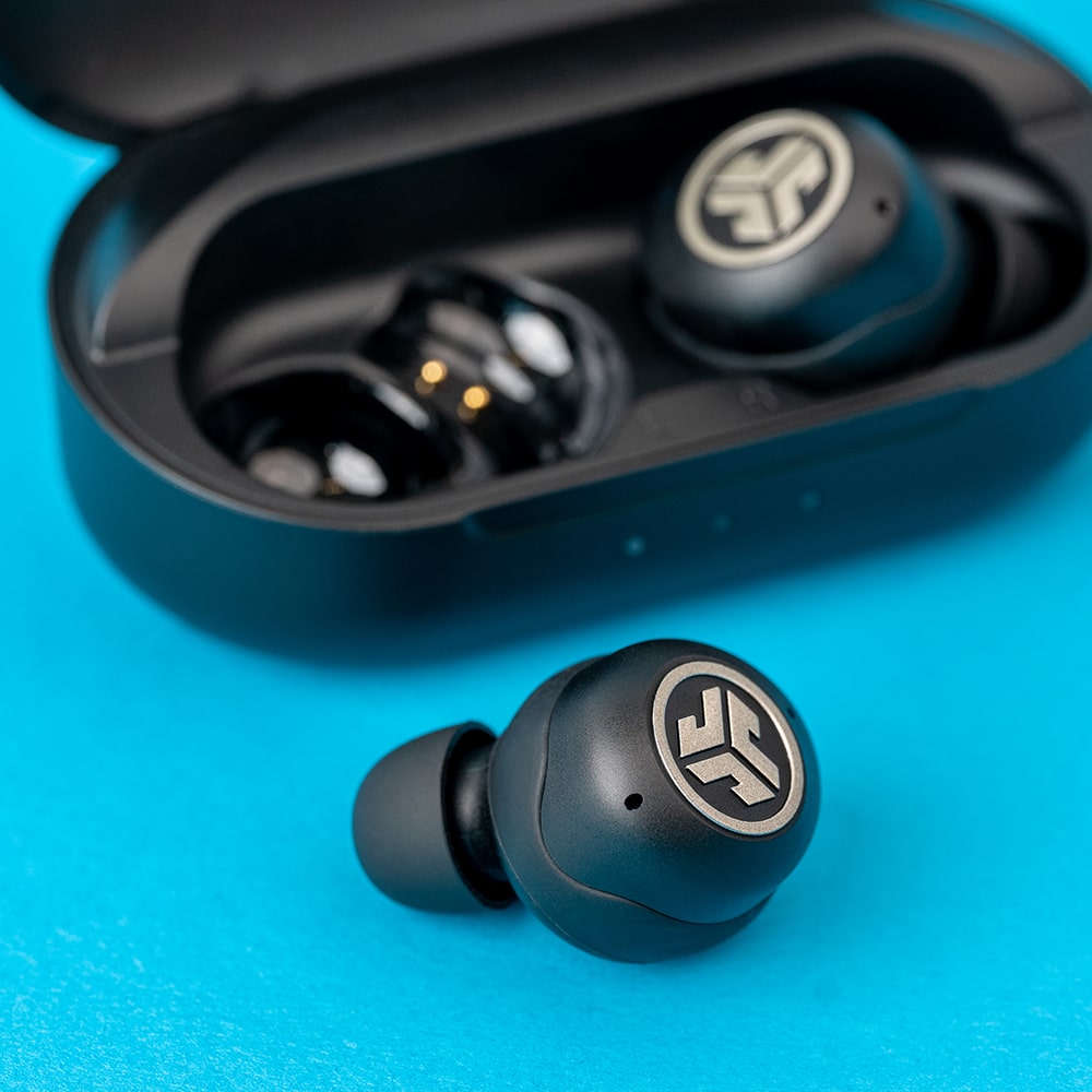 JBuds Air Pro True Wireless Earbuds - Bluetooth 5.0, Noise Cancelling, 32H Playtime, IPX5 Waterproof - Perfect for Workouts, Commuting & Travel (Black)