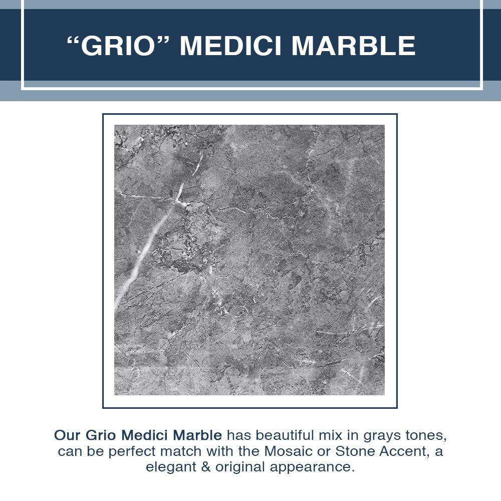 Grio Marble Classic Corner Shower Enclosure Kit - Frameless Glass Shower Door for Bathroom - Perfect for Small Spaces & Modern Home Decor