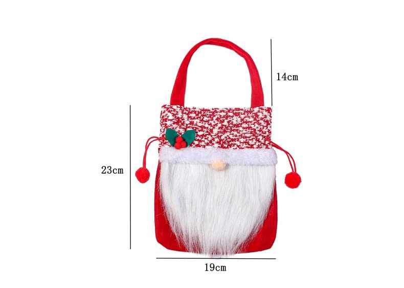 2PCS Santa Claus Drawstring Christmas Candy Bags - Festive Holiday Gift Bags for Candy, Treats & Small Gifts - Perfect for Christmas Decorations, Party Favors & Stocking Stuffers