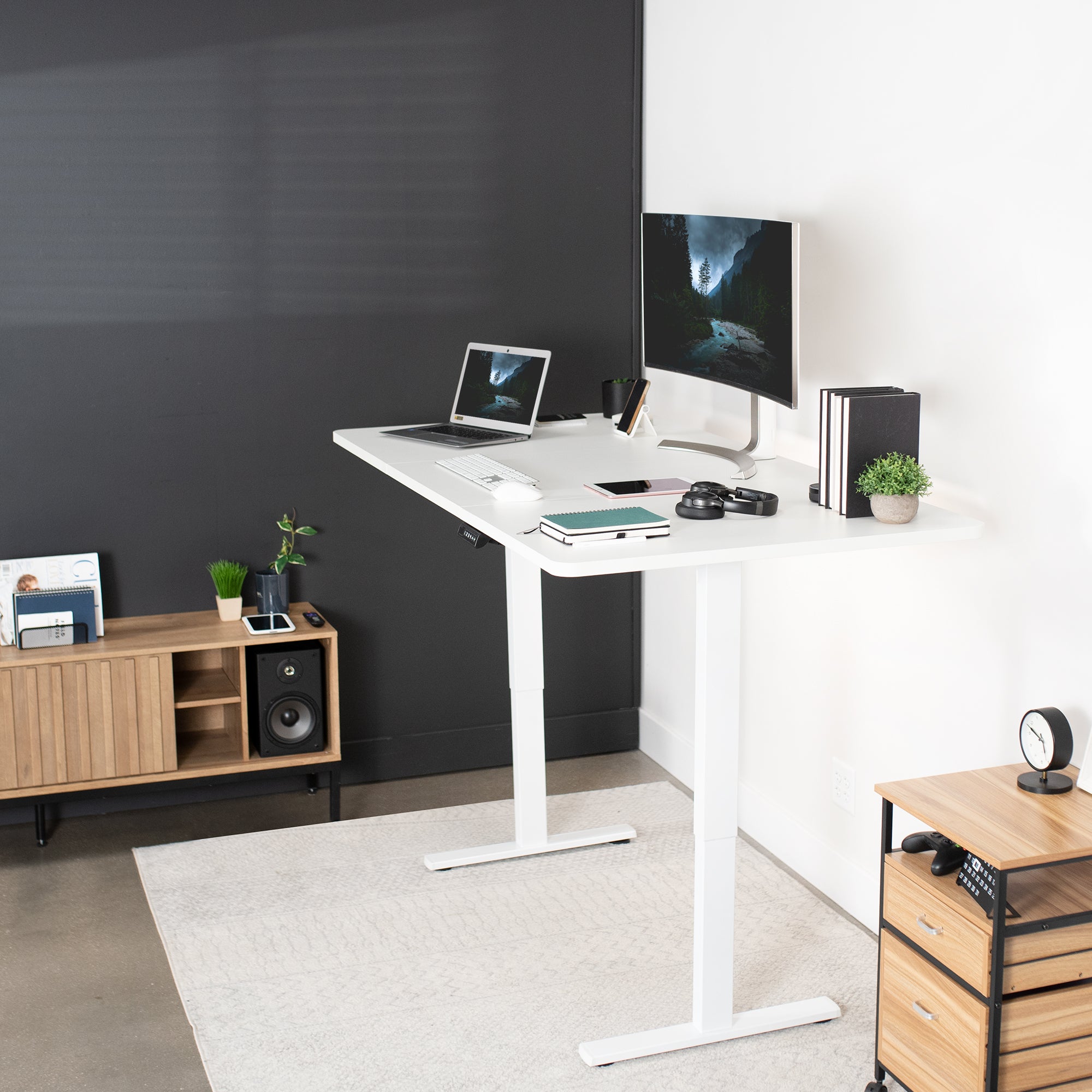 1B Split Top Series Single Motor Electric Standing Desk with Push Button Memory Controller - Perfect for Home Office, Gaming & Study Workspace
