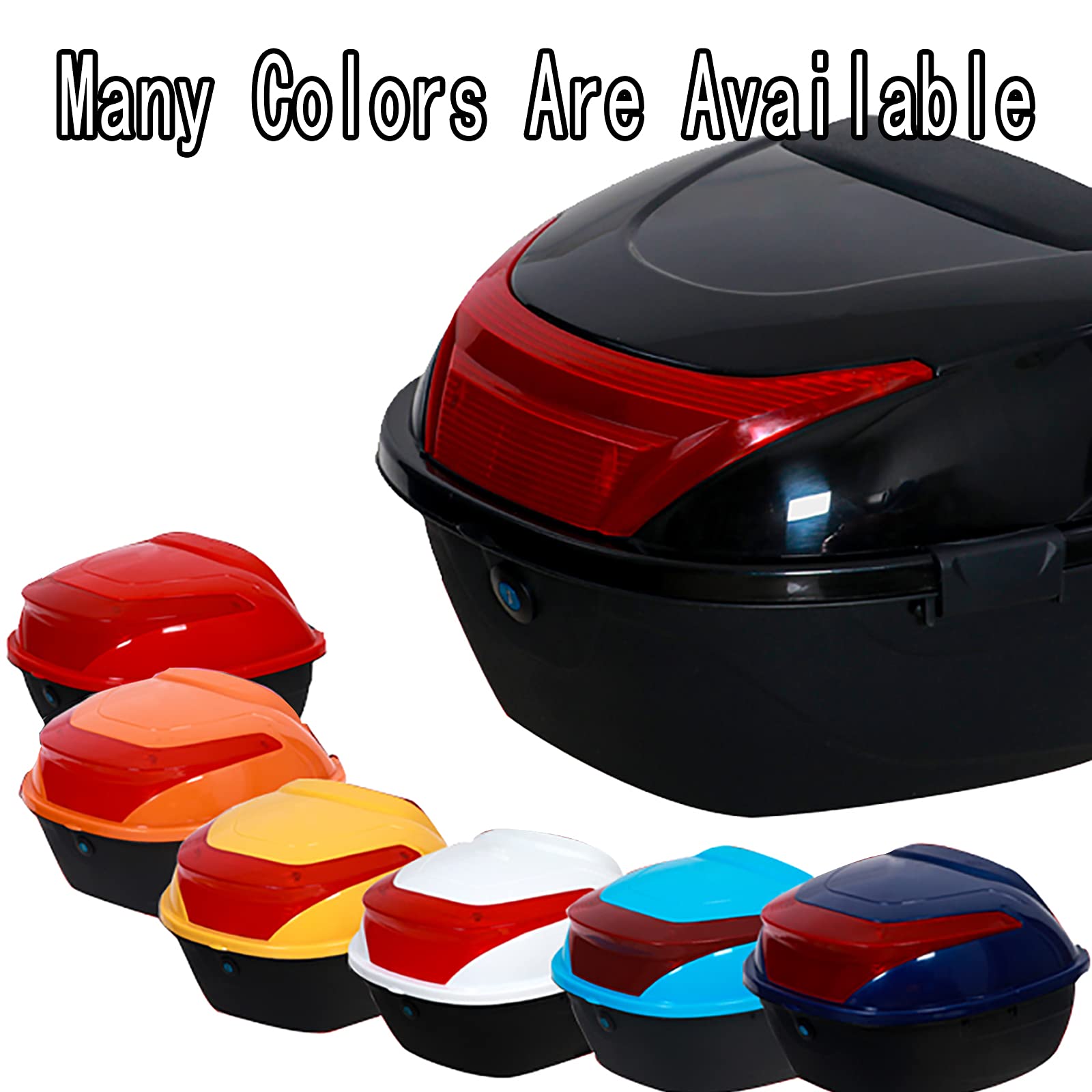 Universal Motorcycle Touring Top Box - Durable Scooter Tail Trunk Luggage Storage Case with Helmet Compartment (Sky Blue) - Perfect for Long Rides, Commuting & Adventure Travel