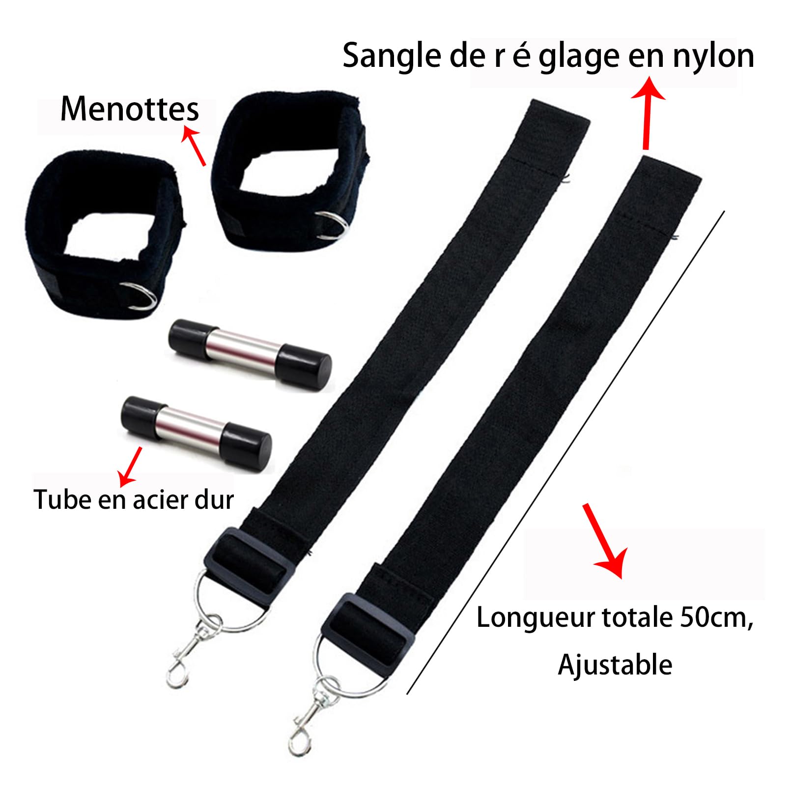 SUPKTHDY Sexy Handcuffs for Couples - Black Bondage Restraints for BDSM, SM & Beginners - Durable Metal Handcuffs for Erotic Play & Bedroom Fun - Perfect for Role Play, Spicing Up Relationships & Sensual Exploration