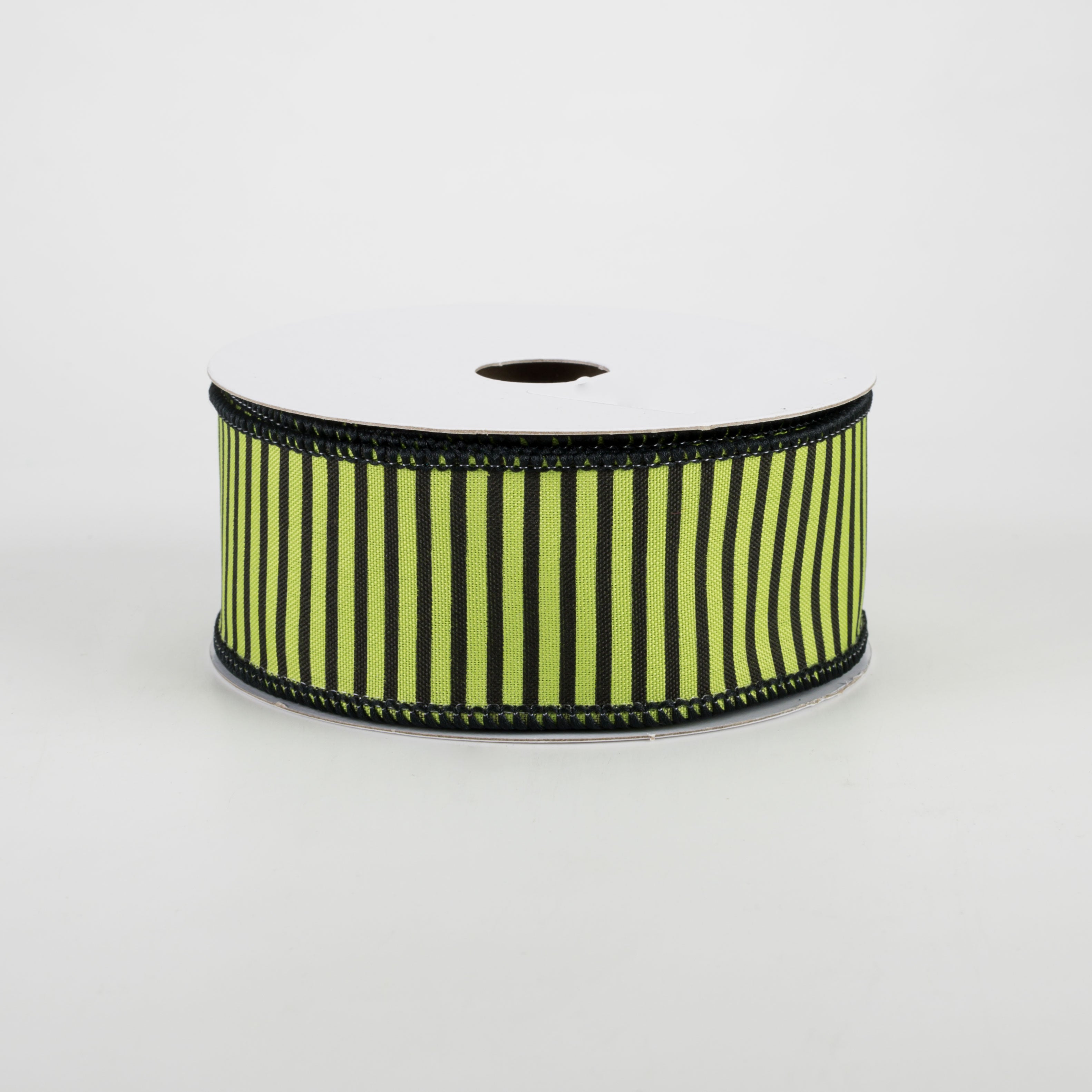 1.5 Inch Horizontal Thin Stripes Ribbon - Lime Green & Black - 10 Yards Bulk Roll for Gift Wrapping, Crafts, DIY Projects, Hair Bows, Party Decorations